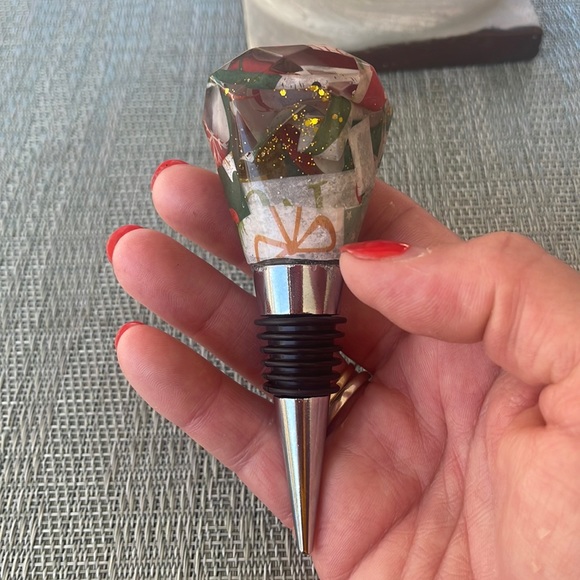 XMAS Handmade Festive Holiday Diamond Top Wine Stop Multi - Picture 9 of 13